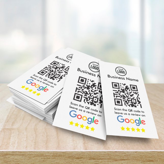 Tarjeta De Recepción Revisiones De Google Con El Código QR Y El Logotip (Subido por el creador)