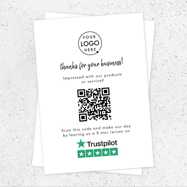 Tarjeta De Recepción Revisiones de Trustpilot | Código QR de vínculo de (Subido por el creador)