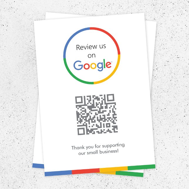 Tarjeta De Recepción Revistas de Google | Código QR de vínculo de revis (Gain Google reviews & grow your business with these editable rating request enclosure cards.)
