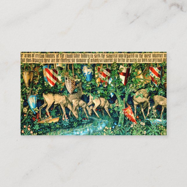 Tarjeta De Recepción Rey Medieval Arthur William Morris (Anverso)