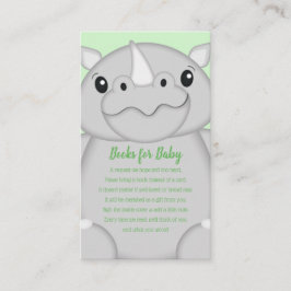Tarjeta De Recepción Rhino Baby Shower Green
