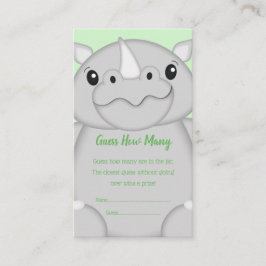 Tarjeta De Recepción Rhino Baby Shower Green