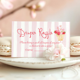 Tarjeta De Recepción Rifa de Diaper Fresa Berry Sweet Whimsical