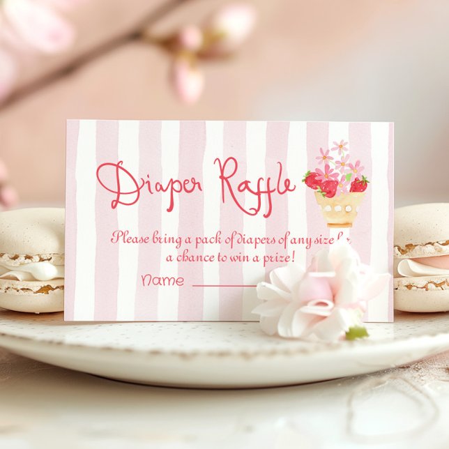Tarjeta De Recepción Rifa de Diaper Fresa Berry Sweet Whimsical (Subido por el creador)