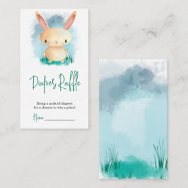 Tarjeta De Recepción Rifa de pañal de conejito lindo