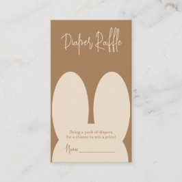 Tarjeta De Recepción Rifa de pañal de conejito lindo