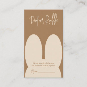 Tarjeta De Recepción Rifa de pañal de conejito lindo