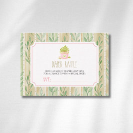 Tarjeta De Recepción Rifa de Pañal de Hojas de Salvia de Planta de Matc