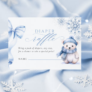Tarjeta De Recepción Rifa de pañal de oso polar Baby It’s Cold Outside