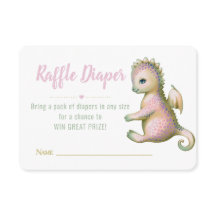 Rifa de pañal para baby shower de dragón adorable.