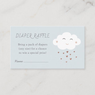 Tarjeta De Recepción Rifa de pañales con lluvia de bebé de nube linda