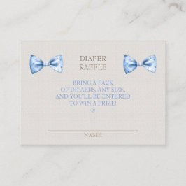 Tarjeta De Recepción Rifa de pañales Cuerda de ropa Niño Azul Marfil