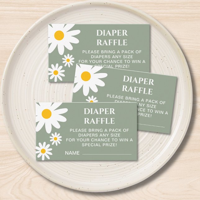 Tarjeta De Recepción Rifa de Pañales Daisy Verde Salvia (Subido por el creador)