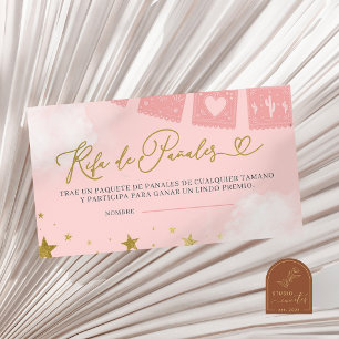 Tarjeta De Recepción rifa de pañales de ángel niña