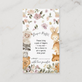 Tarjeta De Recepción Rifa de pañales de animales bebés lindos bosque bo