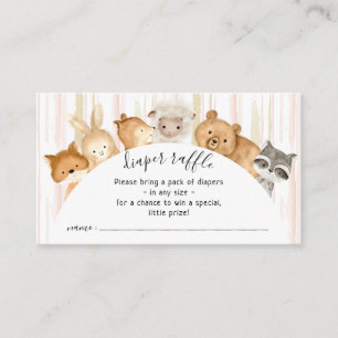 Tarjeta De Recepción Rifa de pañales de animales con colores pastel acu