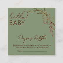 Rifa de pañales de bebé Hello Modern Floral Sage G