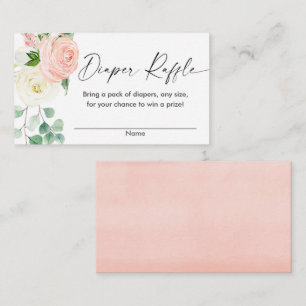 Tarjeta De Recepción Rifa de pañales de ducha verde floral rosa primave