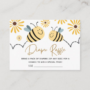 Tarjeta De Recepción Rifa de pañales de girasol abeja Baby Shower