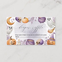 Rifa de pañales de Halloween Little Boo acuarela