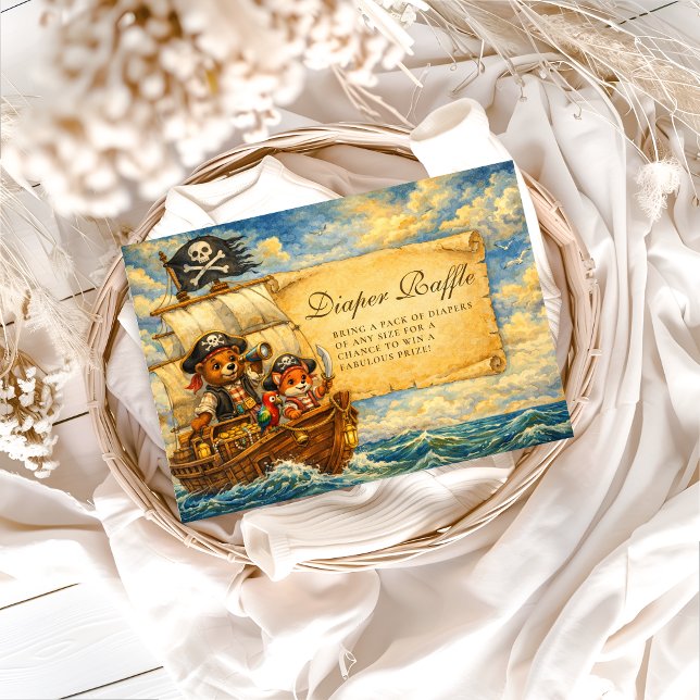 Tarjeta De Recepción Rifa de pañales de libro de aventuras piratas (Subido por el creador)