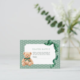 Tarjeta De Recepción Rifa de pañales de osito de peluche