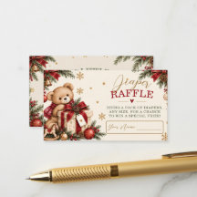 Rifa de pañales de osito de peluche de Navidad par