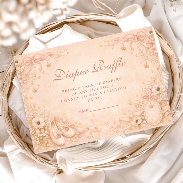 Tarjeta De Recepción Rifa de pañales de princesa encantada (Subido por el creador)