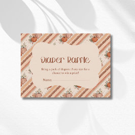 Tarjeta De Recepción Rifa de Pañales de Rayas Naranja Crema Calabacita
