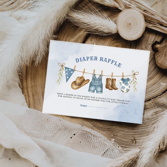Tarjeta De Recepción Rifa de Pañales de Ropa de Vaquero Rústico (Subido por el creador)