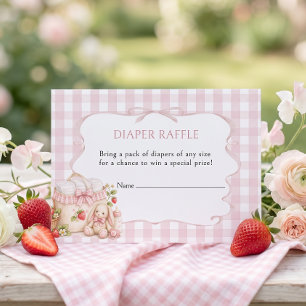 Tarjeta De Recepción Rifa de Pañales Dulce Bebé Sabor a Frutas Fiesta d