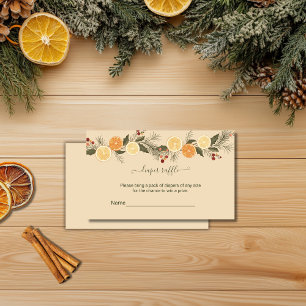 Tarjeta De Recepción Rifa de Pañales Naranja Seca Moderna Navidad