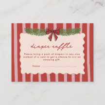 Rifa de Pañales Navidad Alegre Rayas Rojas