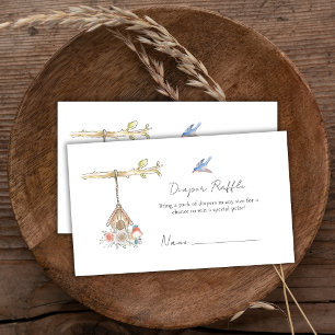Tarjeta De Recepción Rifa de Pañales Nido de Pájaro Bebé a Punto de Nac