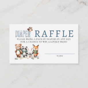 Tarjeta De Recepción Rifa de Pañales Niño Bebé Cute Bosque Animales Sen