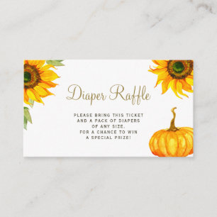 Tarjeta De Recepción Rifa de pañales otoño caída calabaza baby shower 