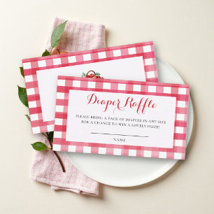 Tarjeta De Recepción Rifa de Pañales Otoño Manzana Rústico Pareja Baby