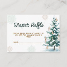 Rifa de pañales para baby shower de invierno