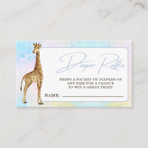 Tarjeta De Recepción Rifa de pañales para baby shower de jirafa bebé