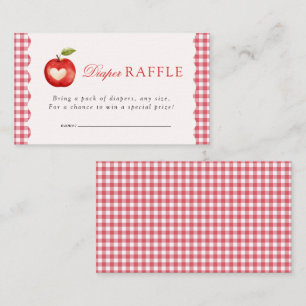 Tarjeta De Recepción Rifa de pañales para baby shower de manzana otoñal