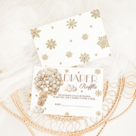Tarjeta De Recepción Rifa de pañales para baby shower de Oso Invernal
