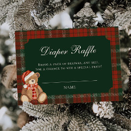 Tarjeta De Recepción Rifa de pañales para baby shower de oso Polo