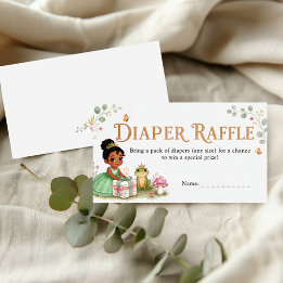 Tarjeta De Recepción Rifa de pañales para baby shower de princesa acuar