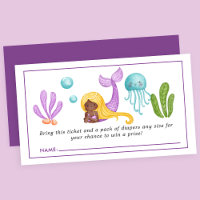 Rifa de pañales para baby shower de sirena african
