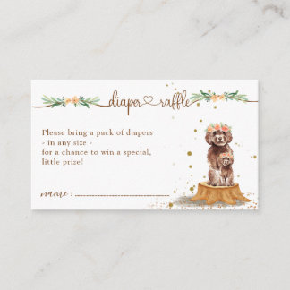 Tarjeta De Recepción Rifa de pañales para cachorro Cavapoo Fiesta de Be