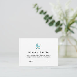 Tarjeta De Recepción Rifa de Pañales para Cochecito Azul Moderno y Mini