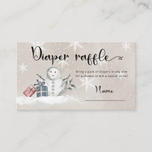 Tarjeta De Recepción Rifa de pañales para la ducha de bebé de Snowman