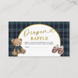 Tarjeta De Recepción Rifa de pañales para un pequeño caballero elegante