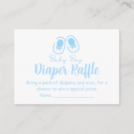 Tarjeta De Recepción Rifa de pañales para zapatos azules de bebé niño