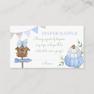 Tarjeta De Recepción Rifa de pañales Parche de Calabaza Azul